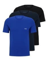Image of Hugo Boss 3 Pack Classic Crew Neck Navy/Black/Blue T-Shirt Sizes S & M BOXED
