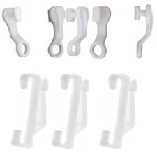 Image of White Plastic Curtain Rail Track Gliders Sliding Hooks Pack of 25/35/50/80/100