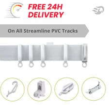 Image of Streamlined White PVC Flexible Curtain Track Rail Set Suits Windows & Doors