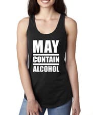 Image of May Contain Alcohol Funny Women Jersey Racerback Tank Top Drinking Party Shirt