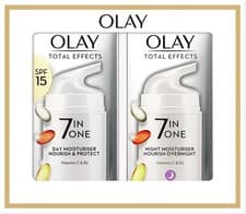 Image of Olay Total Effects Anti-Ageing 7in1 Gift Set: Day Cream Moisturiser 37ml, Night