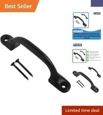 Image of Durable 4 Inch Black Cast Iron Pull Handle – Vintage Charm Meets Modern Utility