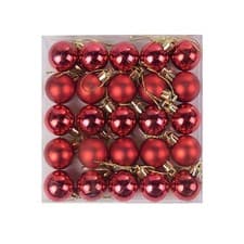 Image of Pack of 24 Miniature Shiny & Matte Christmas Tree Baubles (Various Colours)