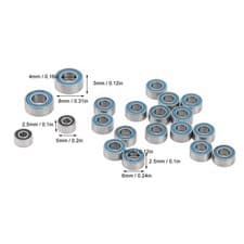 Image of 20PCS RC Ball Bearing Steel RC Ball Bearing Kit Wheel Hub Double Rubbe EC