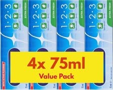 Image of Extra Fresh Mint Toothpaste 4 Pack 75ml Fluoride Dental Care Teeth Cleaning