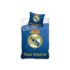 Image of Real Madrid Single Duvet Quilt Cover Set EU Size 100% Cotton Football Crown