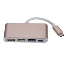 Image of PINK Type C to USB A & USB C 4 in 1 Hub Port Adapter For Apple Macbook Samsung