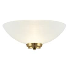 Image of Wall Light Grooved Glass Dimmable Antique Brass/Satin Chrome Suits LED Bulb