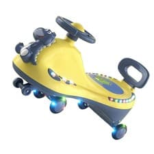 Image of Wiggle Car Wheel Quiet Music Light Effect Outdoor Ride On Toy For Kids Children