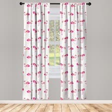 Image of Flamingo Curtains 2 Panel Set Tropic Birds and Spots