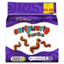 Image of Cadbury Curly Wurly Squirlies Hanging Bag, 85g, Pack of 10 PMP £1.50