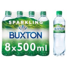 Image of Buxton Sparkling Natural Mineral Water 8 x 500ml