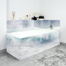 Image of Bath Panels Printed on Acrylic - White Waves