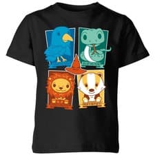 Image of Harry Potter Hogwarts House Kids T-Shirt | Official Licensed Tee | Black