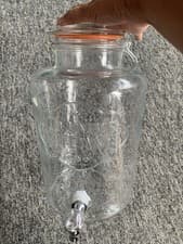 Image of The Vintage Company B 51050 Jumbo Glass Drinks Dispenser Air Tight Lid and Tap