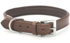 Image of Ancol Vintage Leather Padded Collar 59-68cm Size 9