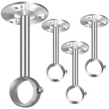 Image of 32Mm Curtain Pole Ceiling Brackets Heavy Duty Metal Supports For Rod Set Of 2