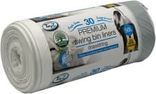 Image of TidyZ Premium Swing Bin Liners 50L White Extra Strong Fresh Linen Pack 30