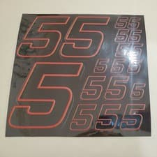Image of BLACK CHROME w Red #5's Decal Sticker Sheet 1/8-1/10-1/12 RC Models