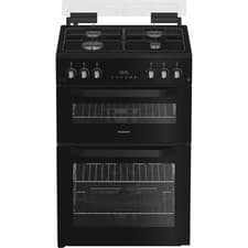Image of Hotpoint HDG6GDCB1 60cm Gas Cooker - Double Ovens, Grill & 4 Burner Gas Hob, Lid