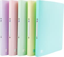 Image of Oxford A4 Pastel Ring Binders, 20 Mm Compact Spine, Lightweight & Flexible Folde