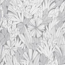 Image of FD26344_Happy Banana Leaf Pale grey white Fine Decor Wallpaper