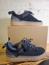Image of Rrp £110 Clarks Somerset Lace Suede Leather Men's Comfort Navy Trainers UK 7.5