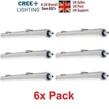 Image of 6x LED Batten Triproof IP66 Fittings. 2ft / 60cm 18w. 4000k Cool White