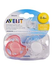 Image of Philips Avent Freeflow Soother 0-6 Months Pack of 2 Clear and Pink