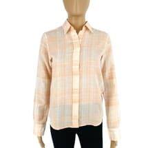 Image of GANT Women Light Pink Check Voile Long Sleeves Shirt Size EU 34 UK 8 US 4
