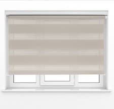 Image of Day and Night Roller Blinds Zebra Effect - Black Grey White Cream