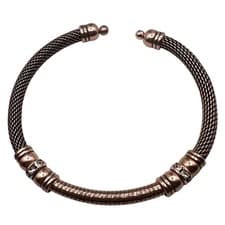 Image of Alex and Ani Rose Gold Tone Mesh Cuff Bracelet With Rhinestone Accents NWOT