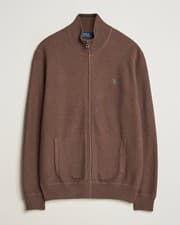 Image of POLO RALPH LAURENTextured Full-Zip Dark Roast Melange size L