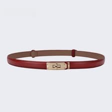 Image of Women Durable Holiday Genuine Leather Skinny Slim Elegant Waist Belt Adjustable