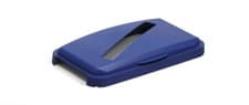Image of Durable 60L Hinged Bin Lid ECO Blue | Slot Cut-Out for Easy Recycling | DURABIN