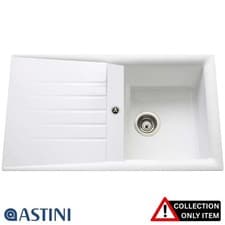 Image of Astini Fiorello 1.0 Bowl White Composite Synthetic Kitchen Sink & Waste AS275W