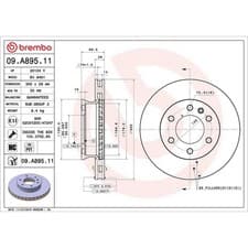 Image of Brembo Prime Line UV Coated Vented Brake Disc 09.A895.11 Fits Mercedes