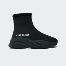 Image of STEVE MADDEN Womens Black & White Partisan Trainers UK 5 BRAND NEW Ref 692