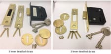 Image of 2 1/2" & 3" 3 Lever / 5 Lever Mortice Deadlock with Brass / Chrome Forend