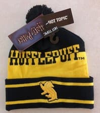 Image of New Hot Topic Beanie Hat One Size Harry Potter HUFFLEPUFF Yellow Black Unisex
