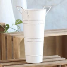 Image of Round Flower Vase Iron Flower Pot Tin Bucket Metal Jugs Home Flower Decoration