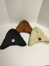 Image of Alepo Winter Essentials Beanie Hat- Baby 3pk Beige,black,brown With Ear Flaps