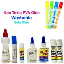 Image of PVA Glue Bottles | Washable Non-Toxic Safe Glue | School Craft Home Office Use