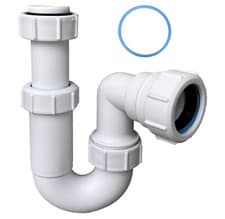 Image of PlumbEZ Adjustable Sink Swivel P Trap 32mm (1.1/4") Telescopic Trap - 75mm Seal