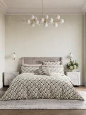 Image of NEW Bedeck of Belfast Harun Cotton 200TC Duvet Cover Set - King - Charcoal Tan
