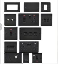 Image of Knightsbridge CL9 range Matt Black Electrical Plug Sockets and Switches + USB