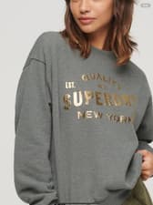 Image of Superdry Luxe Metallic Logo Sweatshirt £54.99 size medium - nwt