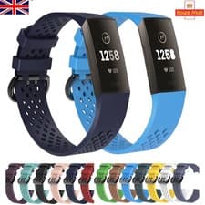 Image of For Fitbit Charge 3  4 Strap Sports Replacement Wristband Silicone Buckle Band