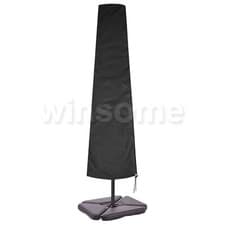 Image of Waterproof Parasol Cover with Zip Outdoor Garden Patio Black Umbrella Cover