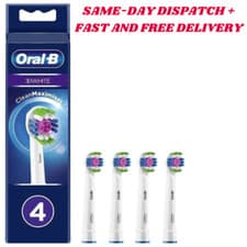 Image of BRAUN ORAL-B 3D WHITE ELECTRIC TOOTHBRUSH REPLACEMENT BRUSH HEADS WHITE- 4 HEADS